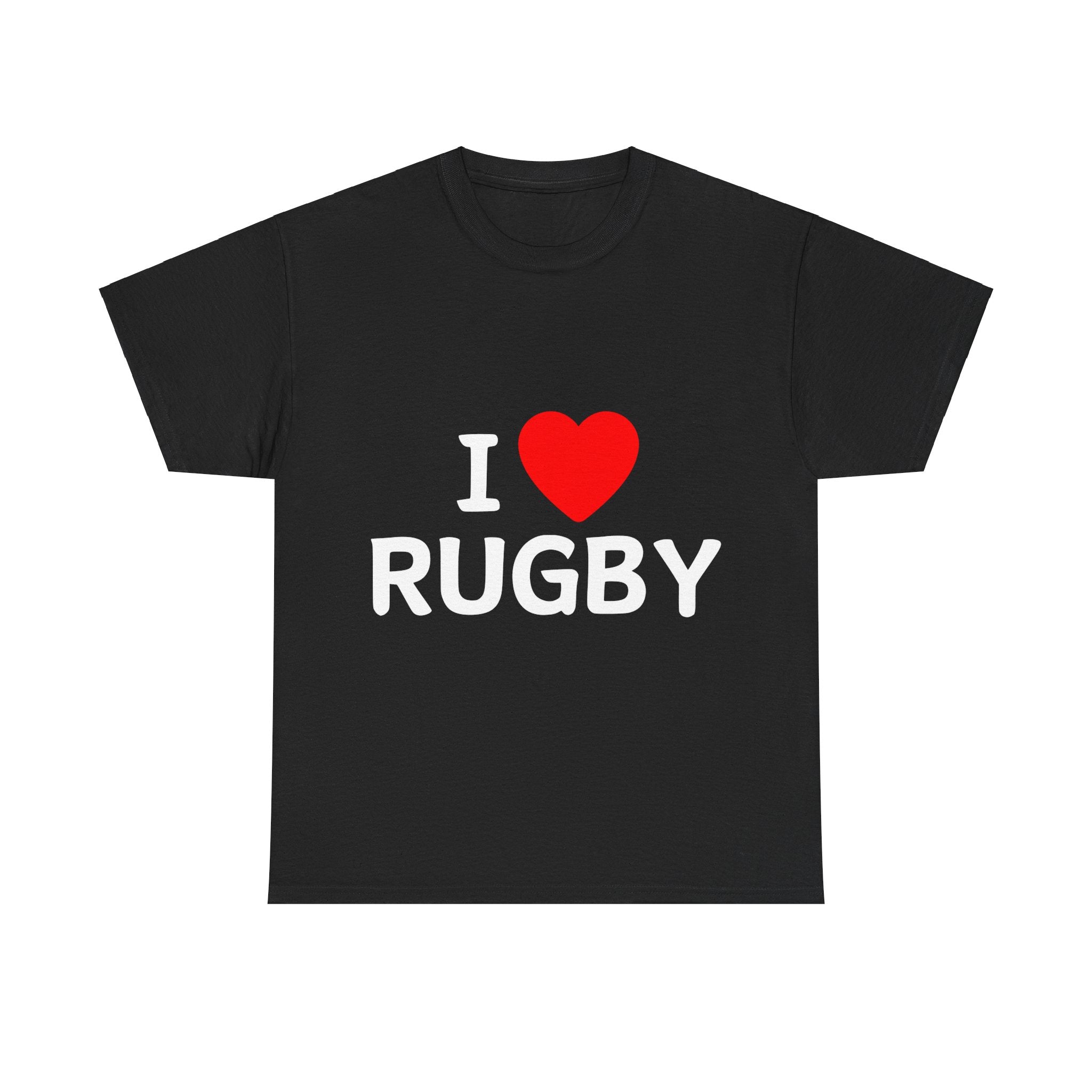 "I LOVE RUGBY" Cotton Tee Unisex Front Print