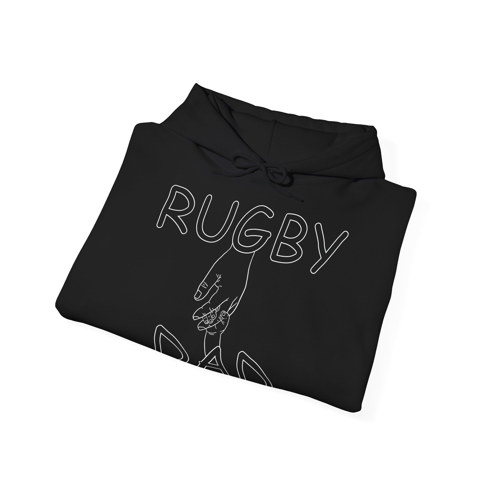 "RUGBY DAD" Hooded Sweatshirt Front Print