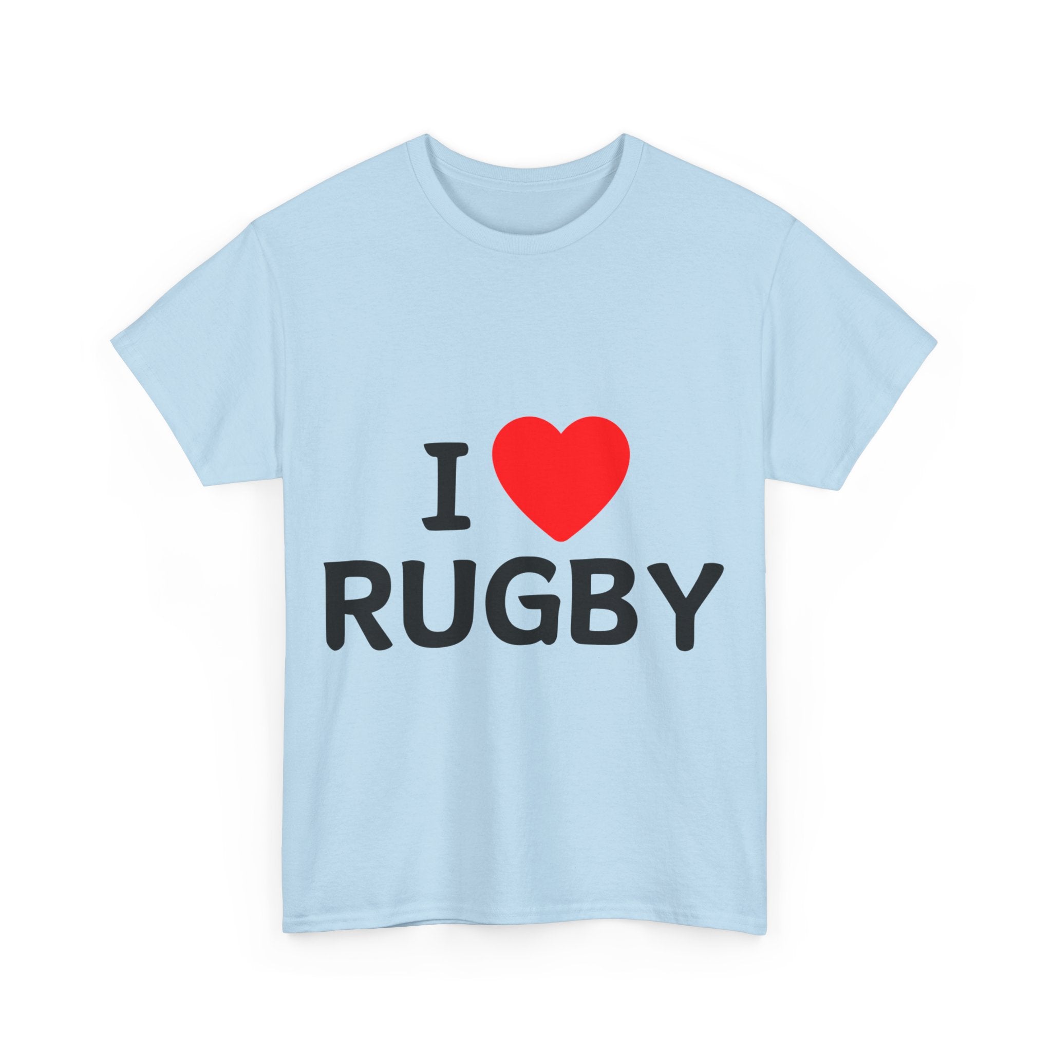 "I LOVE RUGBY" Cotton Tee Unisex Front Print
