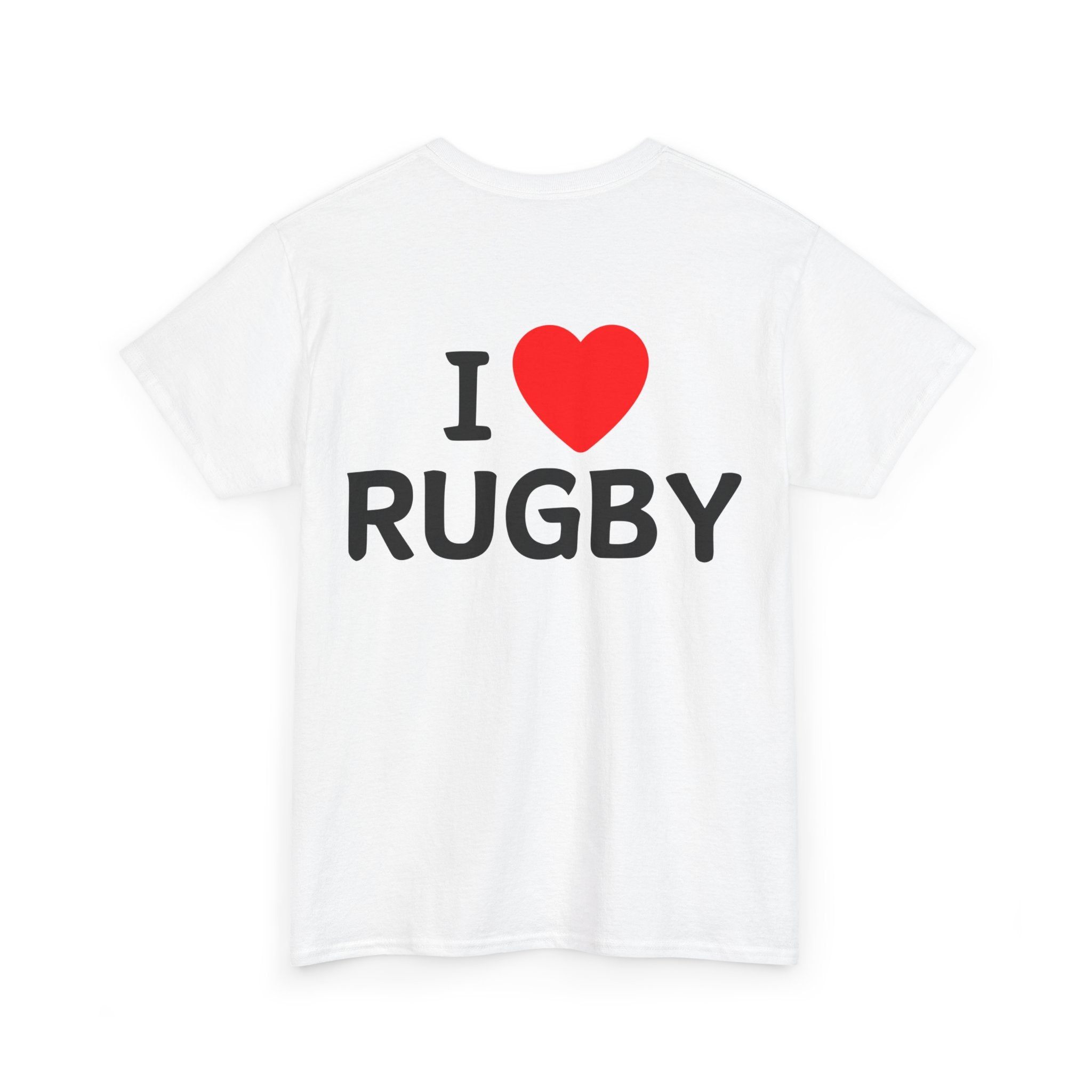 "I LOVE RUGBY" Cotton Tee Unisex Back Print