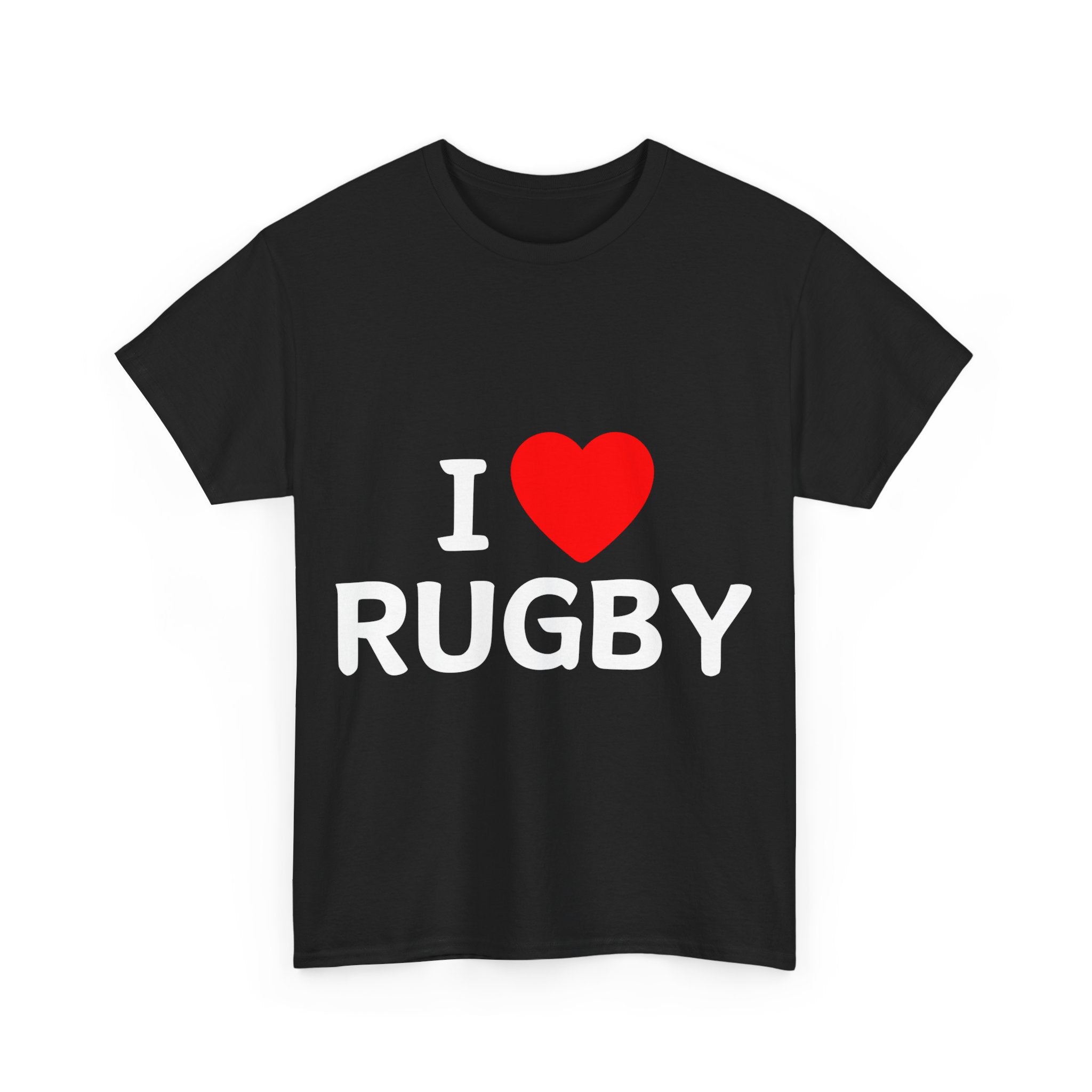 "I LOVE RUGBY" Cotton Tee Unisex Front Print