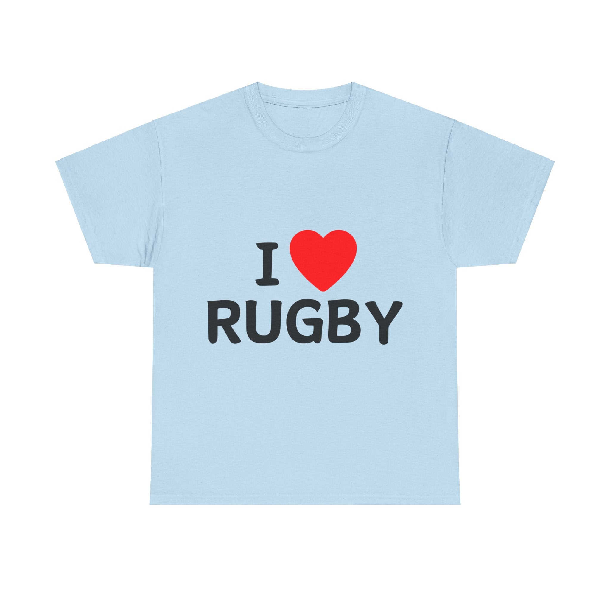 "I LOVE RUGBY" Cotton Tee Unisex Front Print