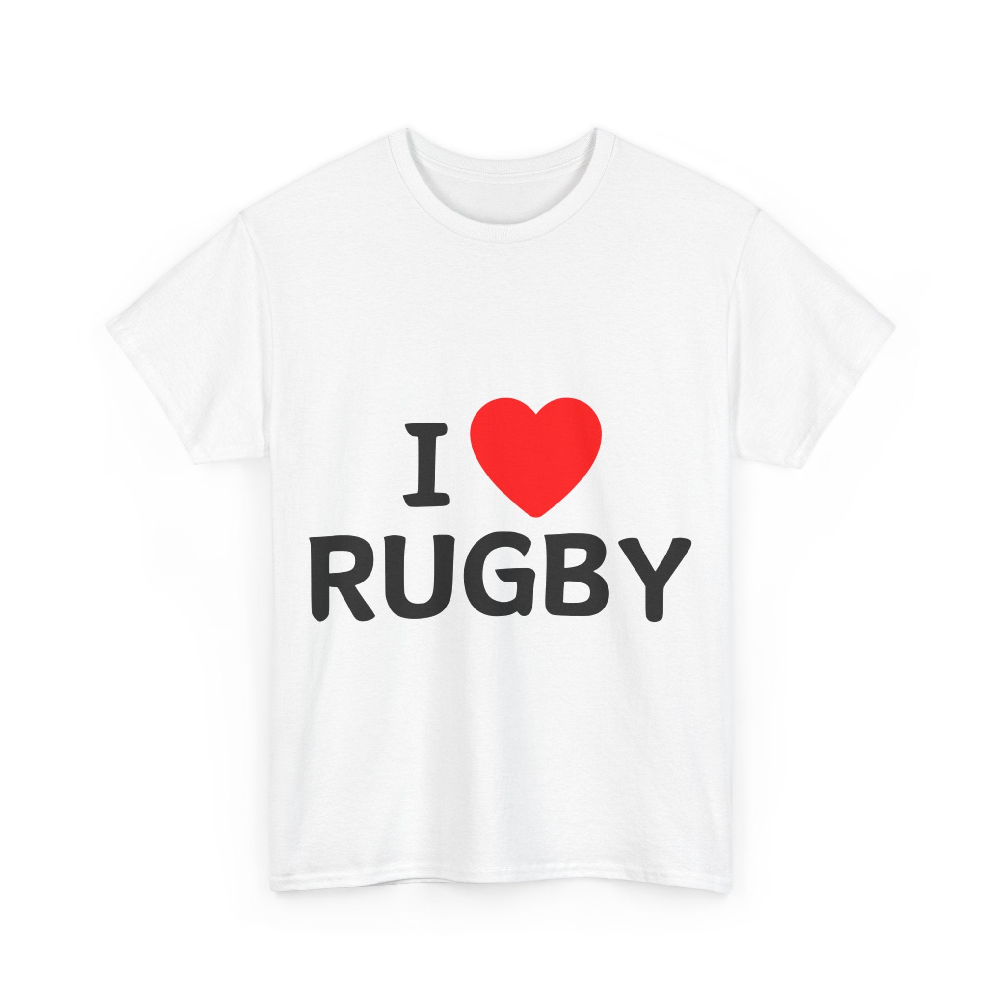 "I LOVE RUGBY" Cotton Tee Unisex Front Print